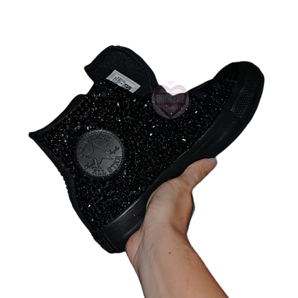 Black Bling Converse Sneakers Womens Sizing